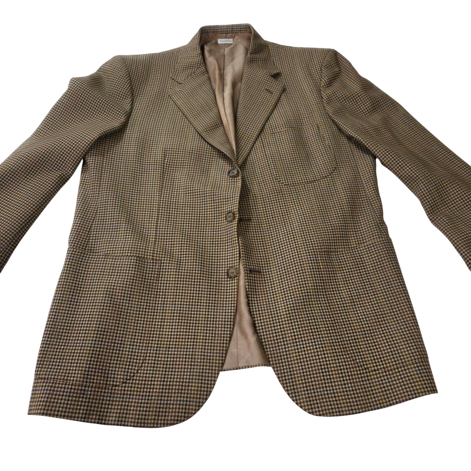 Brioni Bullock & Jones Mens Brown Houndstooth Hand Tailored Blazer Made In Italy